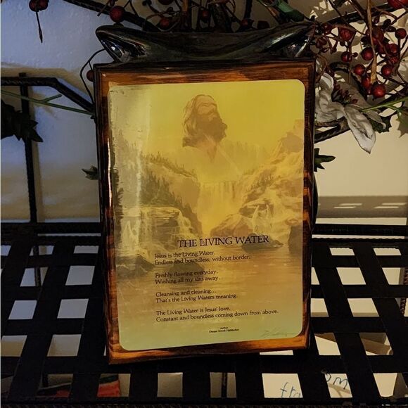 Vintage Religious The Living Water Prayer wall plaque - Picture 2 of 8